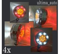 4X 24 LED Cromo Bianco Rosso Lato Arancio Evidenziatore Profilo Luci Rimorchio