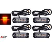 4x 4 LED Ambra Recupero Strobo Lampeggiante Griglia Luce Barra Camion Faro