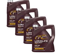 4x 4 Litro MANNOL Longlife 504/507 5W-30 olio motore Api Sn Acea C3 7715
