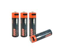 4X 4000MWh USB Tipo-C Batterie Ricaricabili AAA Per Microfono, Orologi, Torcia