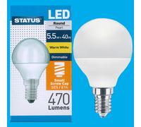 4X 5.5W (=40W) DIMMABILE Perla LED SES E14 Rotonda G45 Palla Da Golf Lampadina