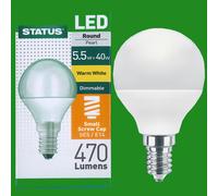 4X 5.5W (=40W) DIMMABILE Perla LED SES E14 Sfera G45 Lampadina A Palla