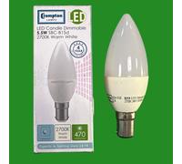 4X 5.5W (=40W) Lampadina LED Candela Dimmabile Crompton SBC B15 2700K B15D
