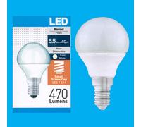 4x 5.5W (=40W) LED Perla Rotondo Golf Lampadine Ses E14 Lampade Bianco Freddo