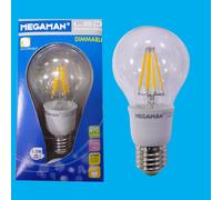 4X 5.5W (=40W) Megaman LED GLS Clear Lampadine, ES, E27, Attacco Edison, 2700K