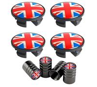 4x 54 mm Coprimozzo per il centro ruota e tappi per valvole, compatibili con Mini Cooper R50, R53, R56 e Serie S, inserti in plastica (rosso)
