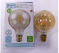 4x 5W (=35W) Regolabile Bronzo Antico LED G95 Filamento,BC B22,Lampadina,Lampada