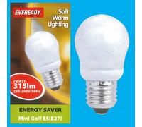4x 7W (=25W) Mini Palla da Golf Rotondo G45 Cfl Es E27 Lampadina,Edison,Lampada