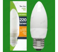 4X 7W Lampadine A Candela CFL A Basso Consumo Energetico ES, E27, Attacco Edison