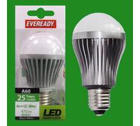 4x 8W (=40W) LED GLS A60 Bianco Caldo 3000K Lampadine a Vite Edison E27 Lampada [EEK: A]