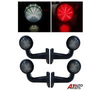 4X 9 Led Dark Side Outline R / W Marker Lights Lamps Trailer Truck 19Cm 12V 24V