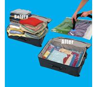 4x 90x120cm Viaggio Sacchetti Aspirapolvere, Chiusura Zip, Vacanza Spazio Saving