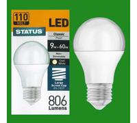 4X 9W (=60W) 110V Perla LED, A60 GLS Globo, Attacco Edison ES E27 Lampadina [EEK: A+]