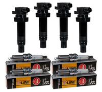 4x Abakus Bobina + 4x NGK Candela per Hyundai i30 Fd 1.4 GD Kia Venga YN