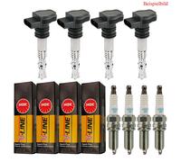 4x Abakus Bobina Accensione + 4x NGK Candela V-Line Adatto A per BMW 3er