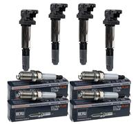 4x Abakus Bobina Accensione + Beru Candela per BMW 3er Compact E46 316