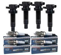 4x Abakus Bobina Accensione + Beru Candela per Hyundai i30 Fd 1.4 Kia Ceed