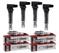 4x Abakus Bobina + Champion Candela per VW Golf V 1K1 1.4 16V Seat Ibiza