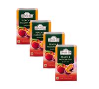 4x Ahmad Tea Peach Passion Fruit 20 bustine | Tè nero fruttato