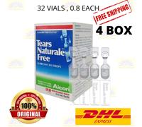 4X Alcon Tears Naturale Gratuito 32 Fiala 0.8ml Lubrificante Collirio Mitigatore