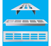 4x Alluminio Argento Rettangolare 250mm x 60mm Aeratore Griglia, Ventilazione