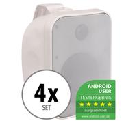 4x Altoparlante Cassa Monitore 80W all Aperto Giardino Terrazzo PA IP56 Bianco