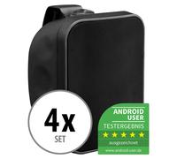 4x Altoparlante Diffusore Cassa Audio Pared Esterni Terrazza Outdoor 80W Nero