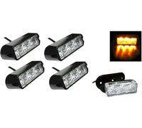 4x Ambra 3 LED Camion Emergenza Faro Luci Emergenza Flash Strobo Barra Allarme