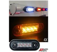4X Ambra 4 LED Curvo Forma Indicatore Laterale Lampade Luce 12V 24v Per Barre HQ