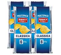 4X Amica Chips Classica Patatine Formato Multipack con all'interno 6 Buste da 25g Senza Glutine 150g (Gluten Free)