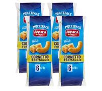 4X Amica Chips Cornetto Patatine Gusto Formaggio Formato Multipack con all'interno 6 Buste da 25g, 150g