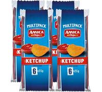 4X Amica Chips Patatine Gusto Ketchup Formato Multipack con all'interno 6 Buste da 25g Senza Glutine 150g (Gluten Free)