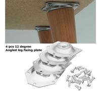 4x Angolato Gambe Fissaggio Piastra Staffa Tavolo Mobili Piedi Set con / Viti