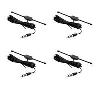 4X Antenna dipolo AM FM stereo universale per auto e barca nera con supporto adesivo