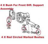 4x Anteriore Differenziale Supporto Boccola Toyota Land Cruiser Amazon 4.2TD /
