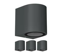 ledscom.de 4 x ALSE applique per esterni, IP54, downlight, antracite opaco, rotondo, 1x GU10 max. 35W