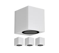ledscom.de 4 pz. applique ALSE per esterni, IP54, downlight, bianco opaco, angolare, 1x GU10 max. 35W