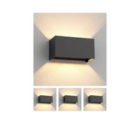 ledscom.de 4 x CUBEL lampada da parete per esterni, antracite, IP65, Up