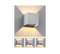 4x applique CUBEL per esterni IP65 up/downlight bianco opaco quadrato 1x G9