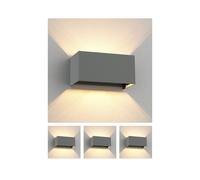 4x applique CUBEL per esterni IP65 up/downlight grigio opaco angolare 2x G9 max.
