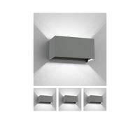 4x applique CUBEL per esterni IP65 up/downlight grigio opaco angolare 2x G9 max.