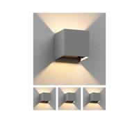 4x applique CUBEL per esterni IP65 up/downlight grigio opaco quadrato 1x G9 [EEK: E]