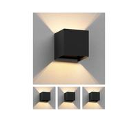 4x applique CUBEL per esterni IP65 up/downlight nero opaco quadrato 1x