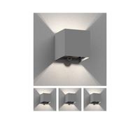 4x applique CUBEL per esterni IP65 up/downlight rilevatore di movimento grigio [EEK: D]
