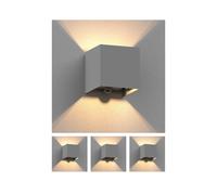 4x applique CUBEL per esterni IP65 up/downlight rilevatore di movimento grigio [EEK: E]