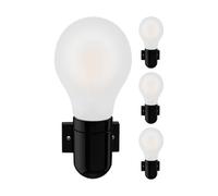 4x applique FEL in porcellana nera lucida angolare 1x E27 max. 300W