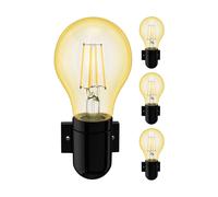 4x applique FEL in porcellana nera lucida angolare 1x E27 max. 300W [EEK: E]