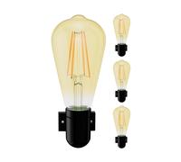 4x applique FEL in porcellana nera lucida angolare 1x E27 max. 300W [EEK: E]