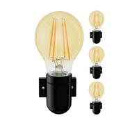 4x applique FEL in porcellana nera lucida angolare 1x E27 max. 300W