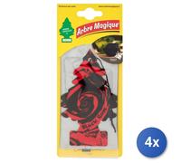 4x Arbre Magique Deodorante Auto Pinetto Black Rose
